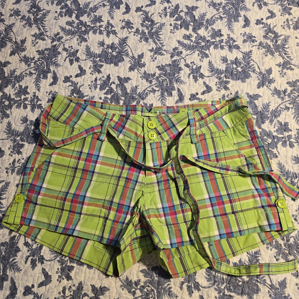 Plaid Green Women's Shorts